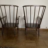 Pair of Baumann armchairs with cushions