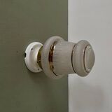 Vintage art deco globe wall or ceiling light in white and gold granite glass