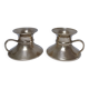 Pair of vintage solid brass hand candlesticks