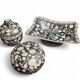 Set of three ceramic bowls with floral decoration G&C Denmark 20th century