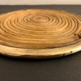 Round rattan and brass underside, 1960