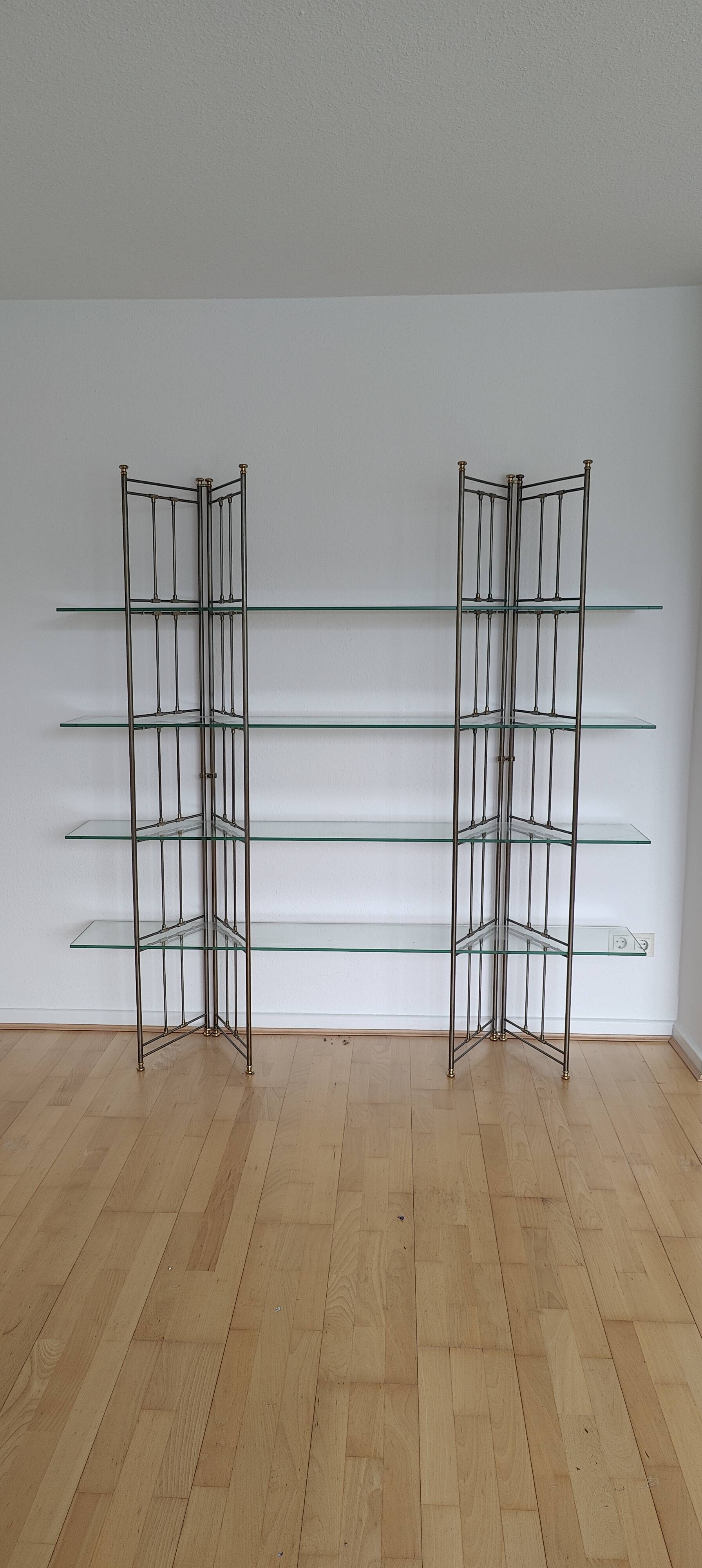 highquality freestanding glass shelf from the 80s