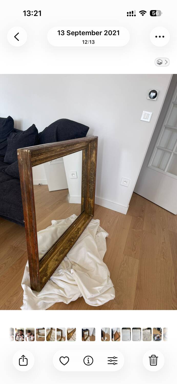 Miroir en bois doré charlesX
