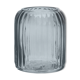 Vase en verre cannele gris