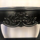 Pair of blackened wooden consoles, marble top