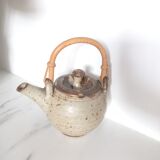 Stoneware and bamboo teapot