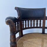 Napoleon III office chair in solid wood