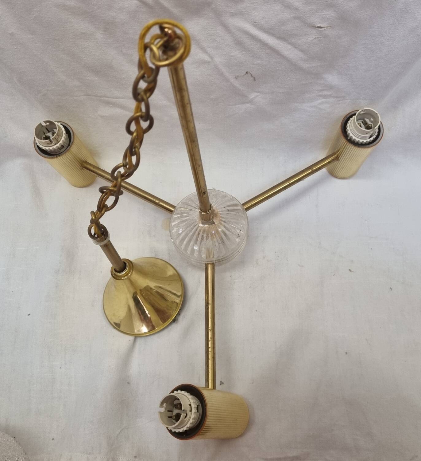 Perplex chandelier, 3 lights from 1970