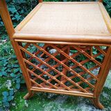 Table en verre et rotin