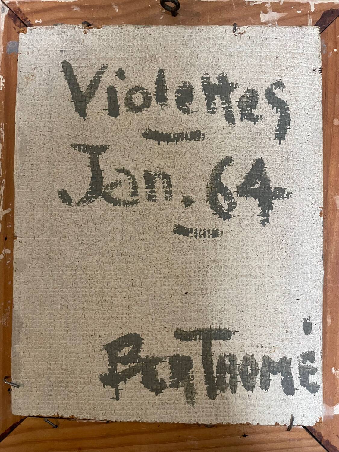 Still life painting with violets 1964