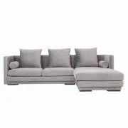 Canapé d'angle Malmo en velours argenté, design scandinave