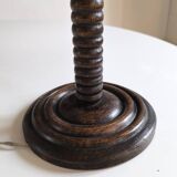 1950s turned wooden lamp