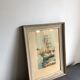 Framed engraving port landscape