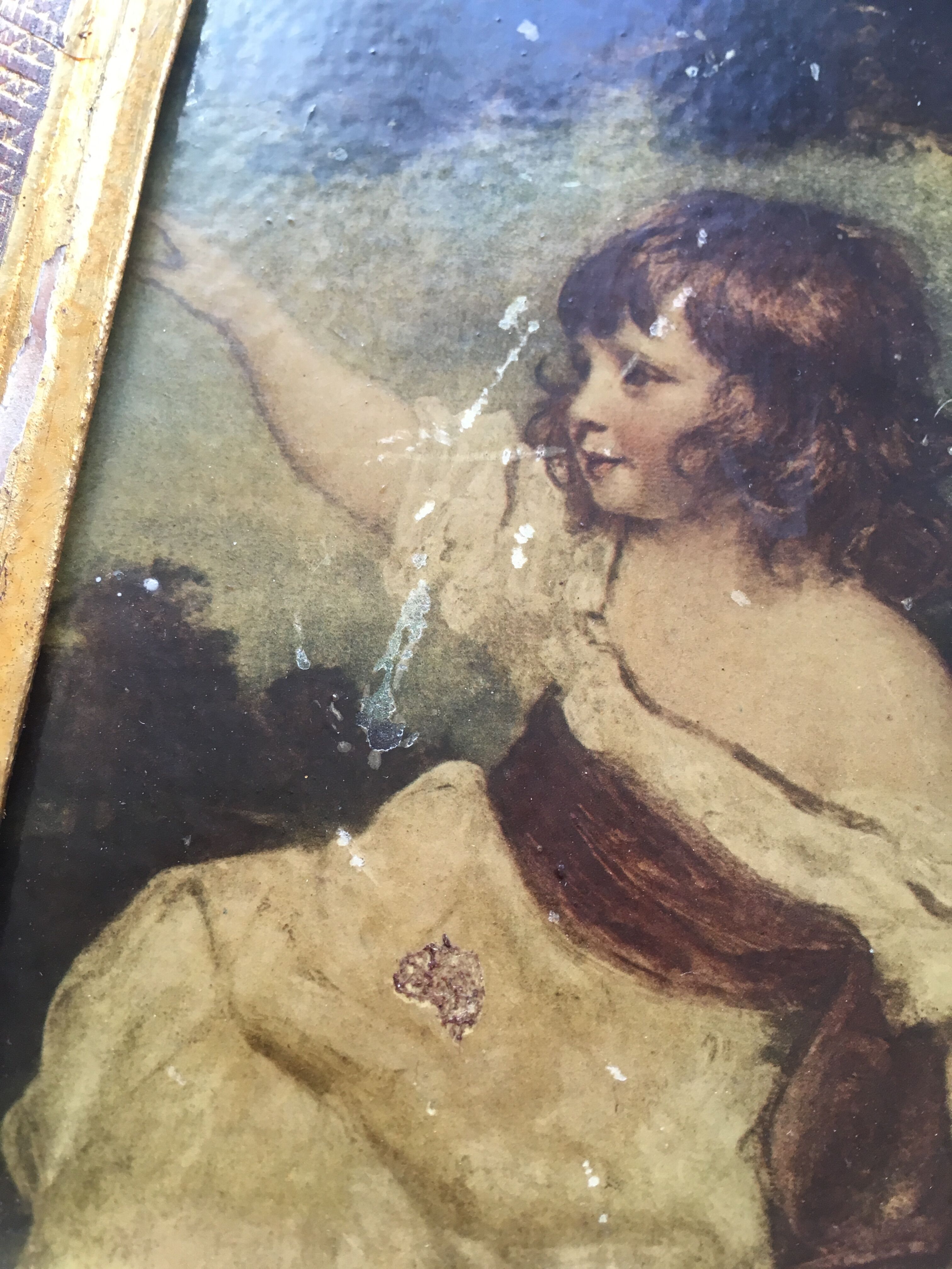 Assortment of 3 old paintings with children