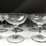 Partie de service de verres en cristal, chiffrés “F” ou “D” 40 pièces