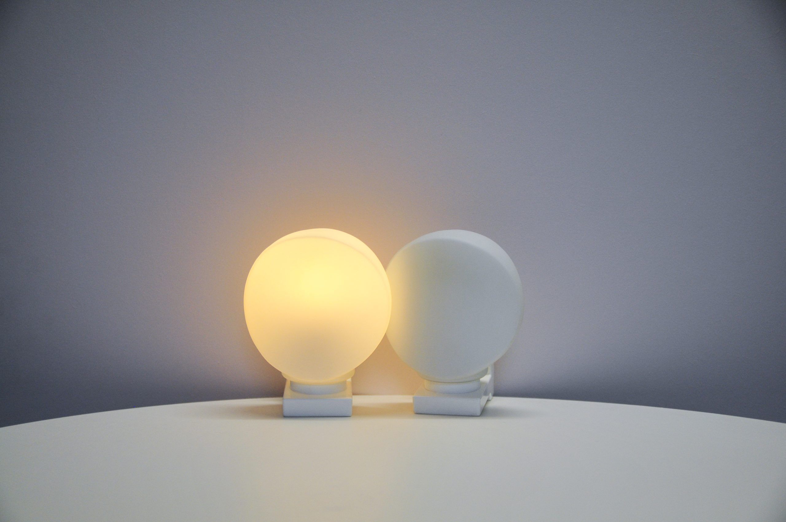 Pair of white glass wall sconces Nordlux from Denmark