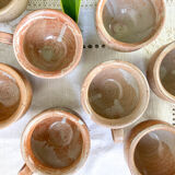 8 cups in vintage enamelled stoneware