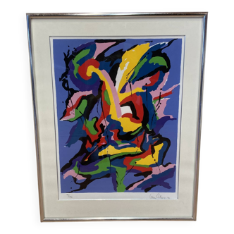Large Scandinavian design lithograph "GORM ERIKSEN".