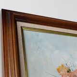 Painting of a vase with flowers by the Belgian painter Edmond Sanders (1898-1961)