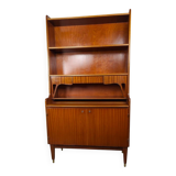 Scandinavian secretary bookcase in solid teak, Denmark, 1960s