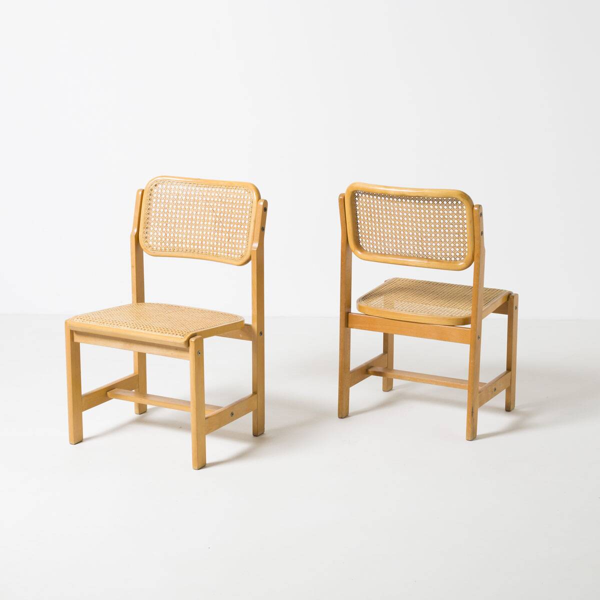 Dining chair by Zenon Baczyk, produced by GFM, Poland, 1970s, natural cane