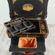 Necessary sewing furniture in blackened wood, Napoleon III style, 19th century.