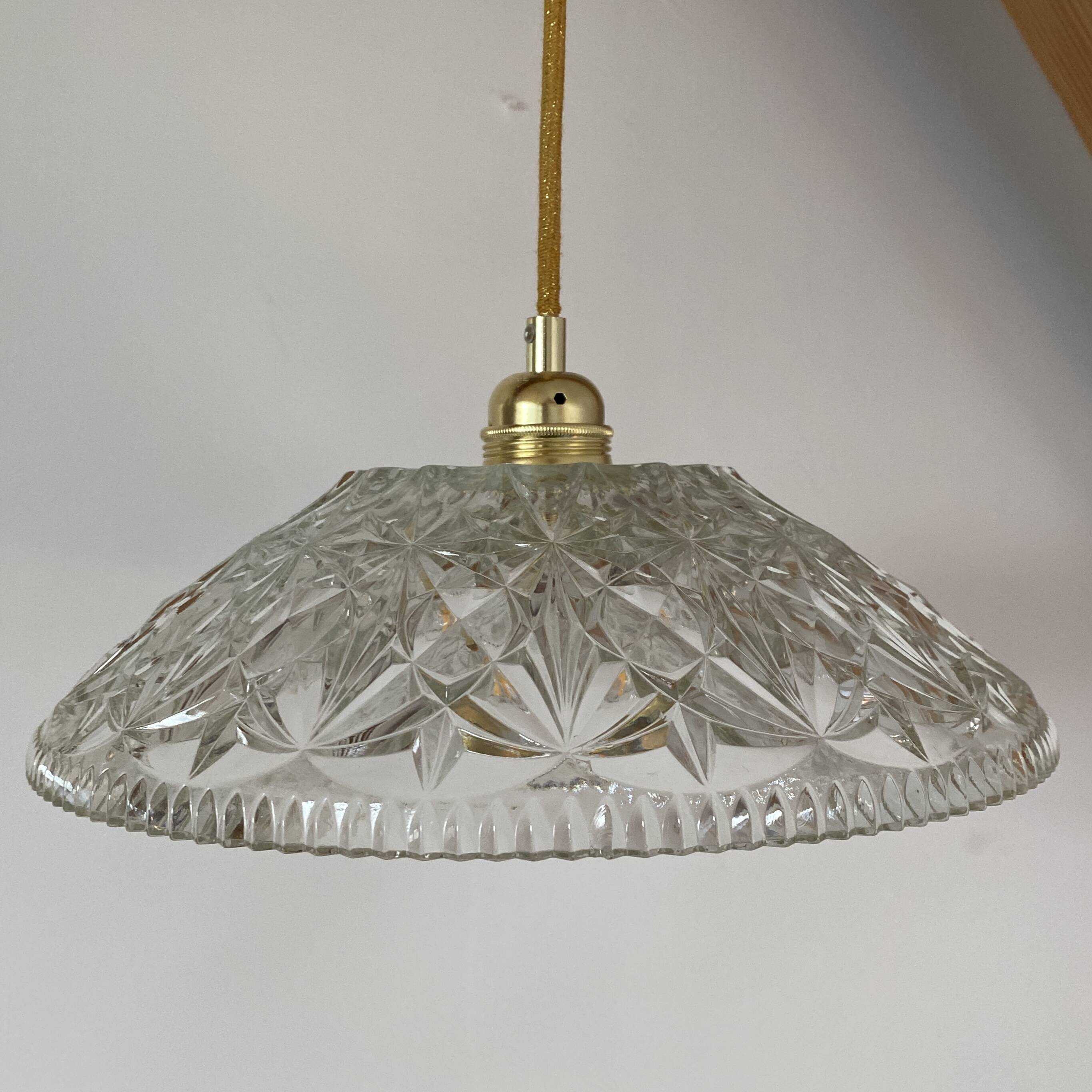 Vintage glass lampshade pendant light - tableware collection -