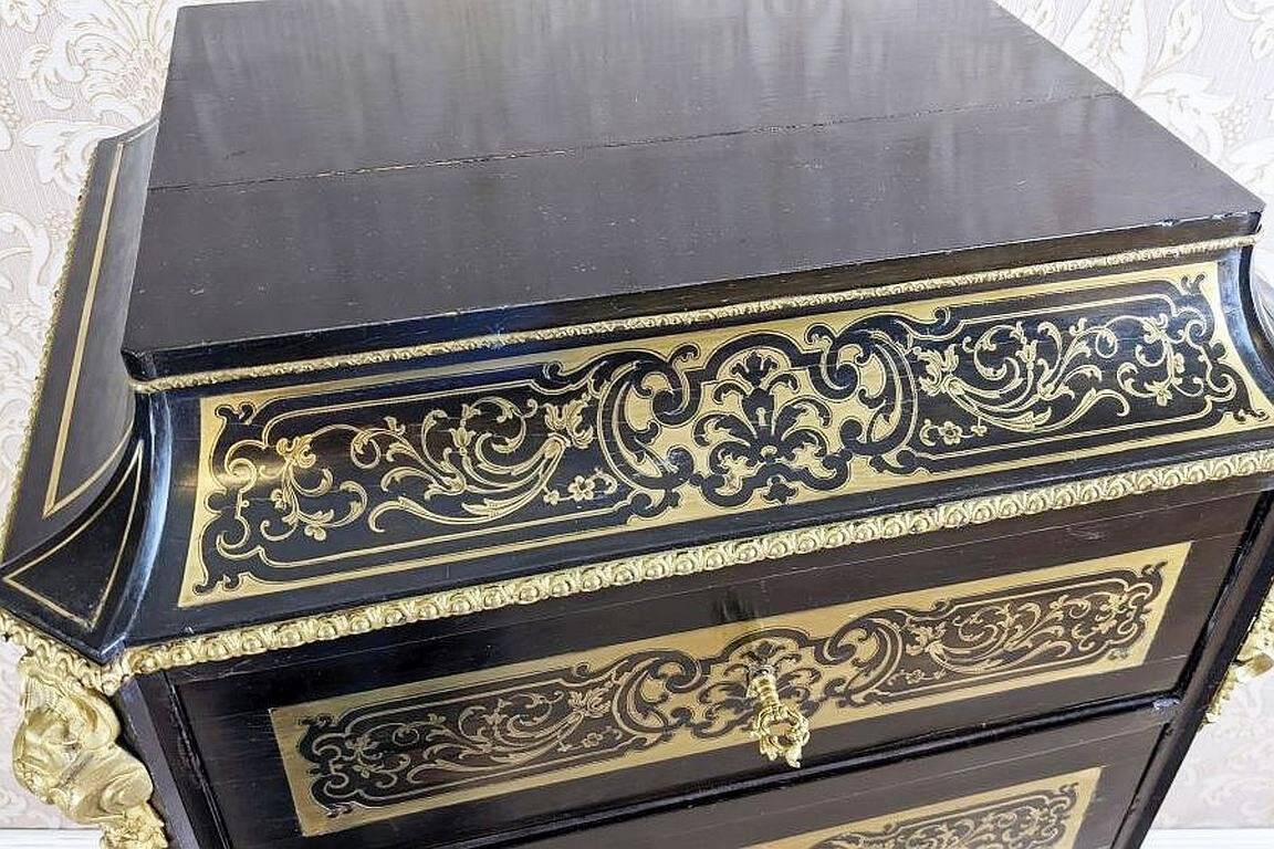 Antique Baroque Revival Inlaid Dresser, 1890s