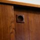 Rosewood and Teak Low Sideboard with Sliding Doors, 1960s