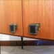 Piece of teak, brass and leather furnitur, Sab brand 1960