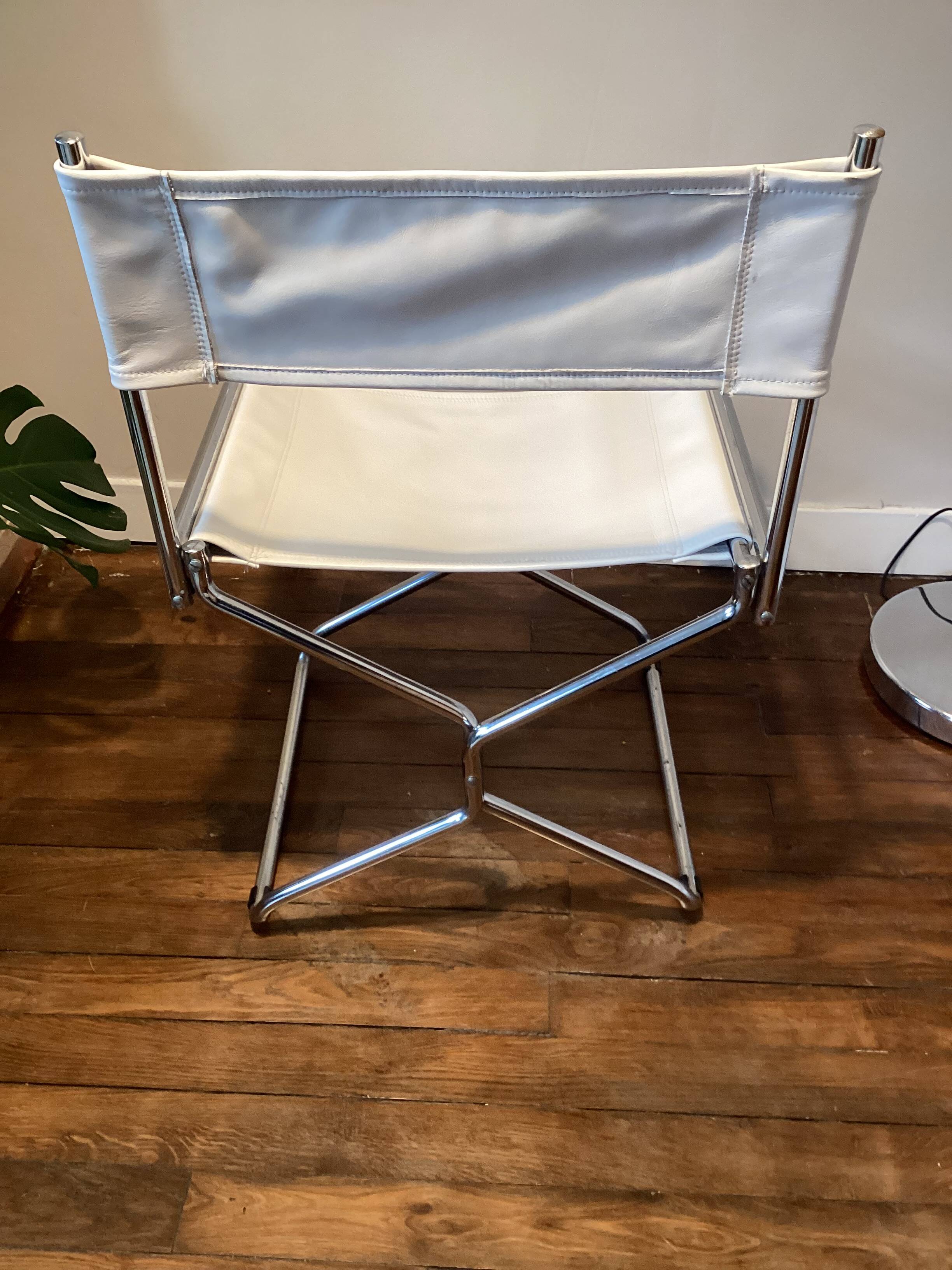 Vintage 1970s leather director's chair