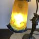 Lampe en bronze et verrerie Muller Frères Lunéville
