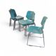10 chaises empilables Matrix Krueger de design mid-century par Thomas Tolleson / vert menthe / États-Unis années 1970