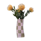 Pink Check Twist Vase
