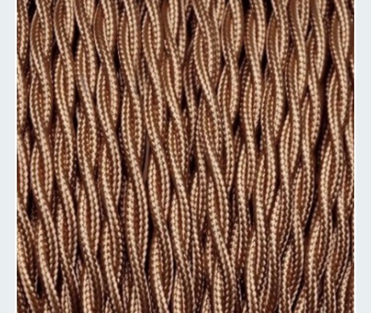 Terracotta lamp, string blinds, cable and vintage switch