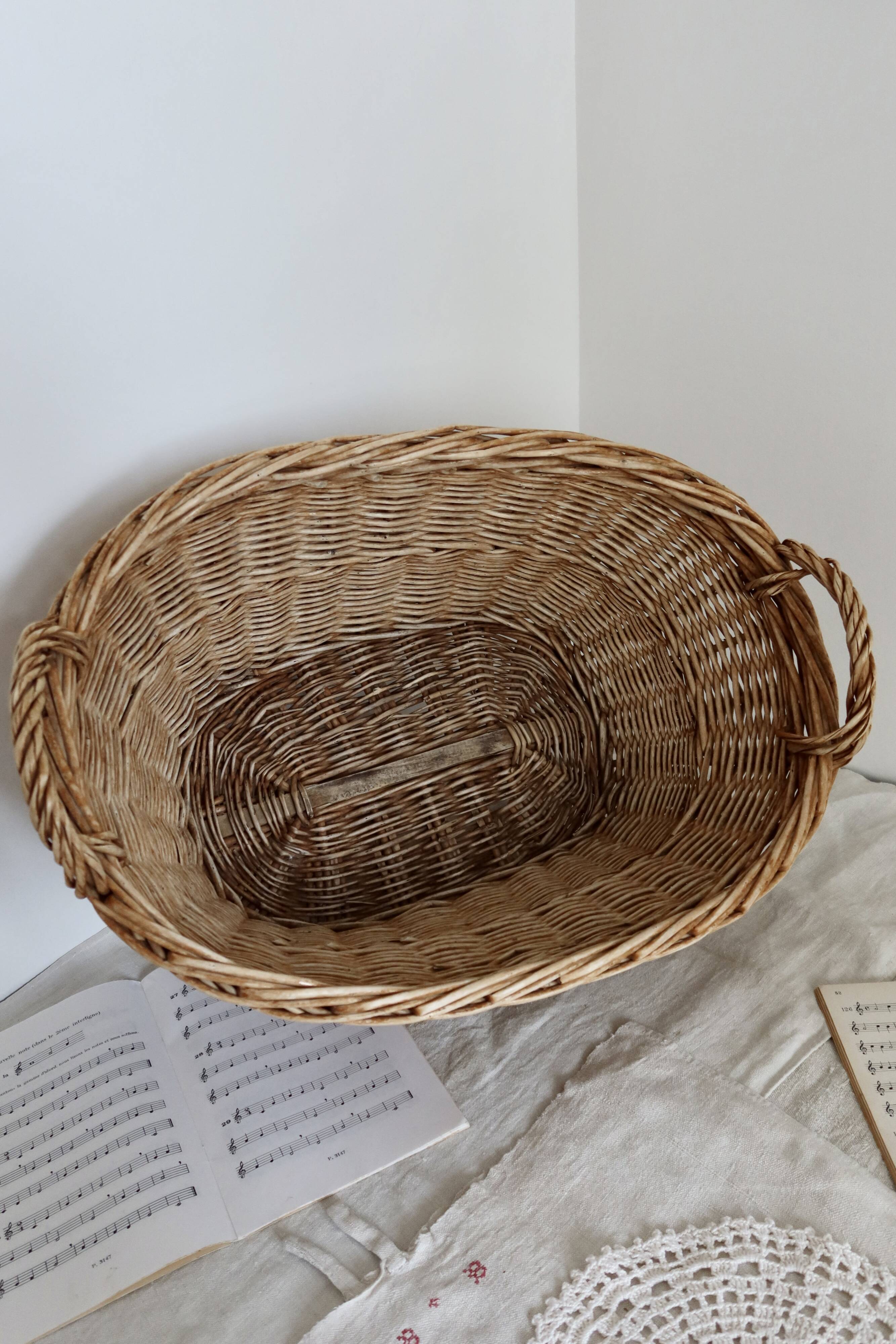 Large vintage basket with handles