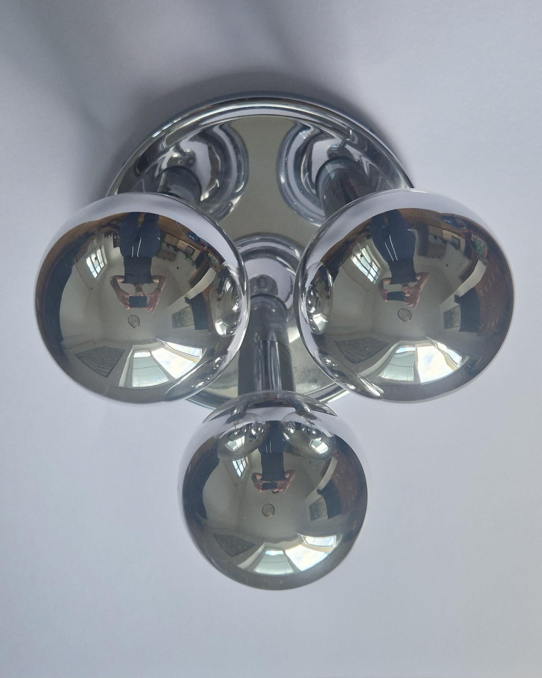 Rare Midcentury Flush Mount, Ceiling Lamp, Italy, 1970s