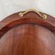 XXL wooden and brass platter, 72 cm