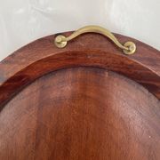 XXL wooden and brass platter, 72 cm