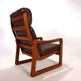 EMC teak leather armchair, 1960