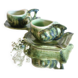 Pair of slip cups and saucers