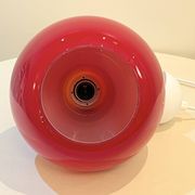 Red Opaline Glass Pendant Light 1970 Space Age Ceiling Lamp Free Form Orange