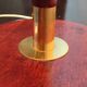 Vintage Wooden, Brass & Leather Table Lamp – 1970s