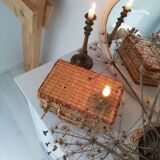 Vintage wicker suitcase