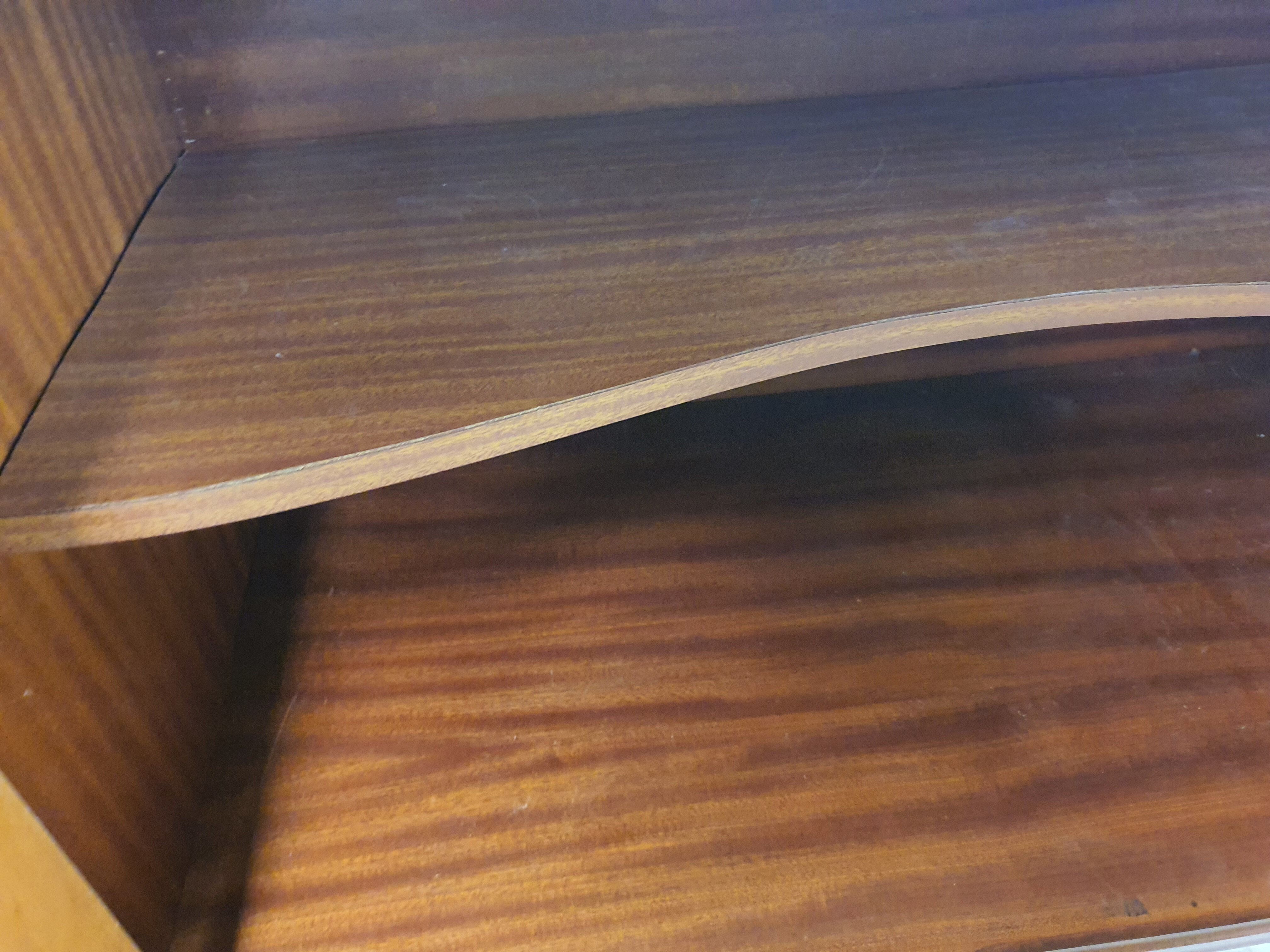 1960s sideboard with decorated doors in wood and brass