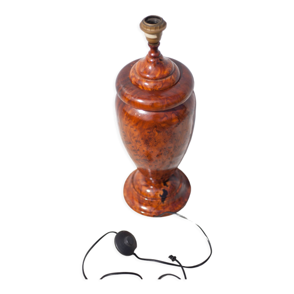 Pied de lampe bois massif Louis Drimmer