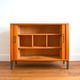 Storage cabinet with sliding curtain shutter 1950s