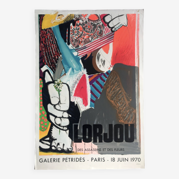 Bernard lorjou, galerie pétridès, paris, june 18, 1970. poster in original mourlot lithograph