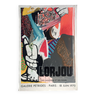 Bernard lorjou, galerie pétridès, paris, june 18, 1970. poster in original mourlot lithograph