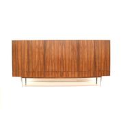 Large vintage rosewood sideboard with 6 doors from the 1960s